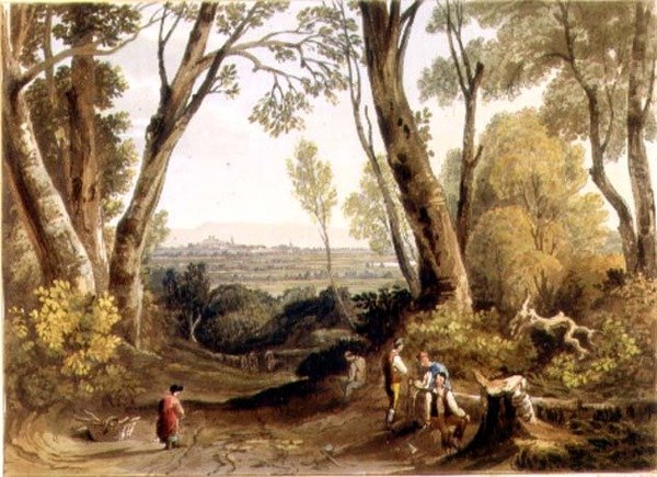 Hereford, z Dynedor Hill, ryl Theodore H. A. Fielding (1781-1851), hospoda. v 