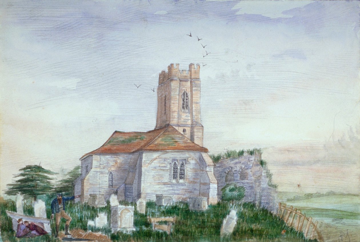 Kostel svatého Mikuláše, Plumstead, Kent, c1800 od AY