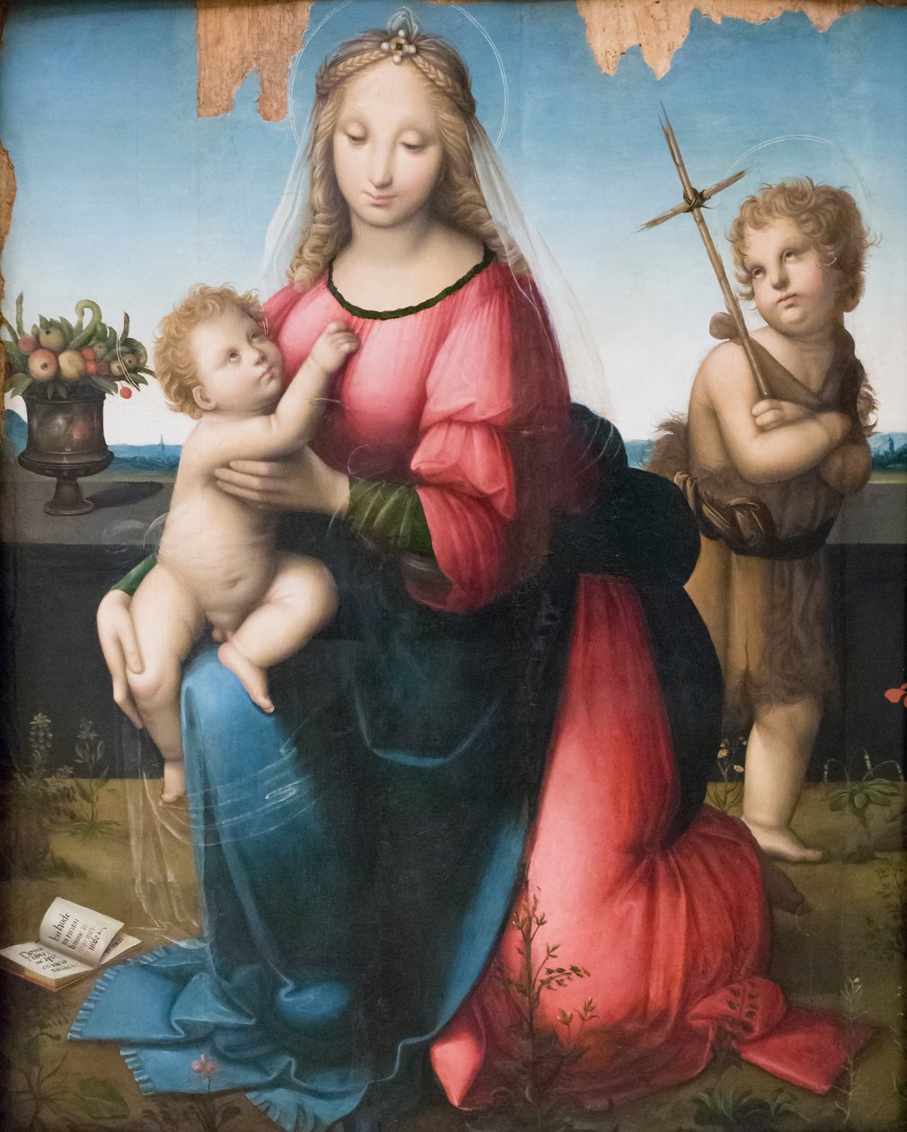 Madonna a dítě s mladým svatým Johnem, Andrea Piccinelli známý jako il Brescianino (olej na panelu) od A. (1485 c.1525) Piccinelli
