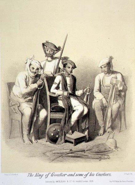 Král Gwalior a někteří z jeho dvořanů, z 