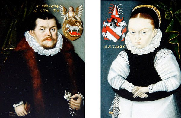 A Pair of Portraits, cca 1594 (olej na mědi) od A. A. Monogrammist