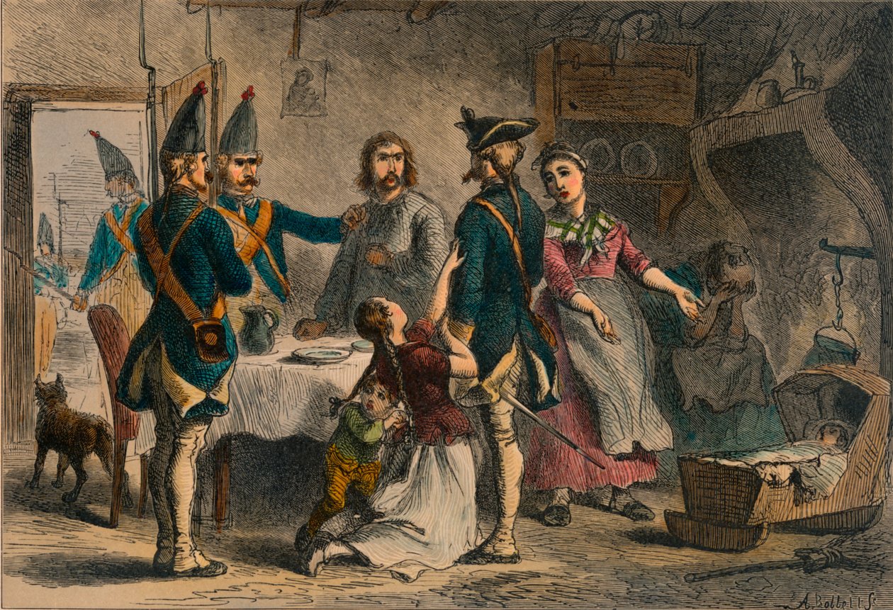 Odvod německých vojáků za službu v Americe, c19. století od A Bobbell
