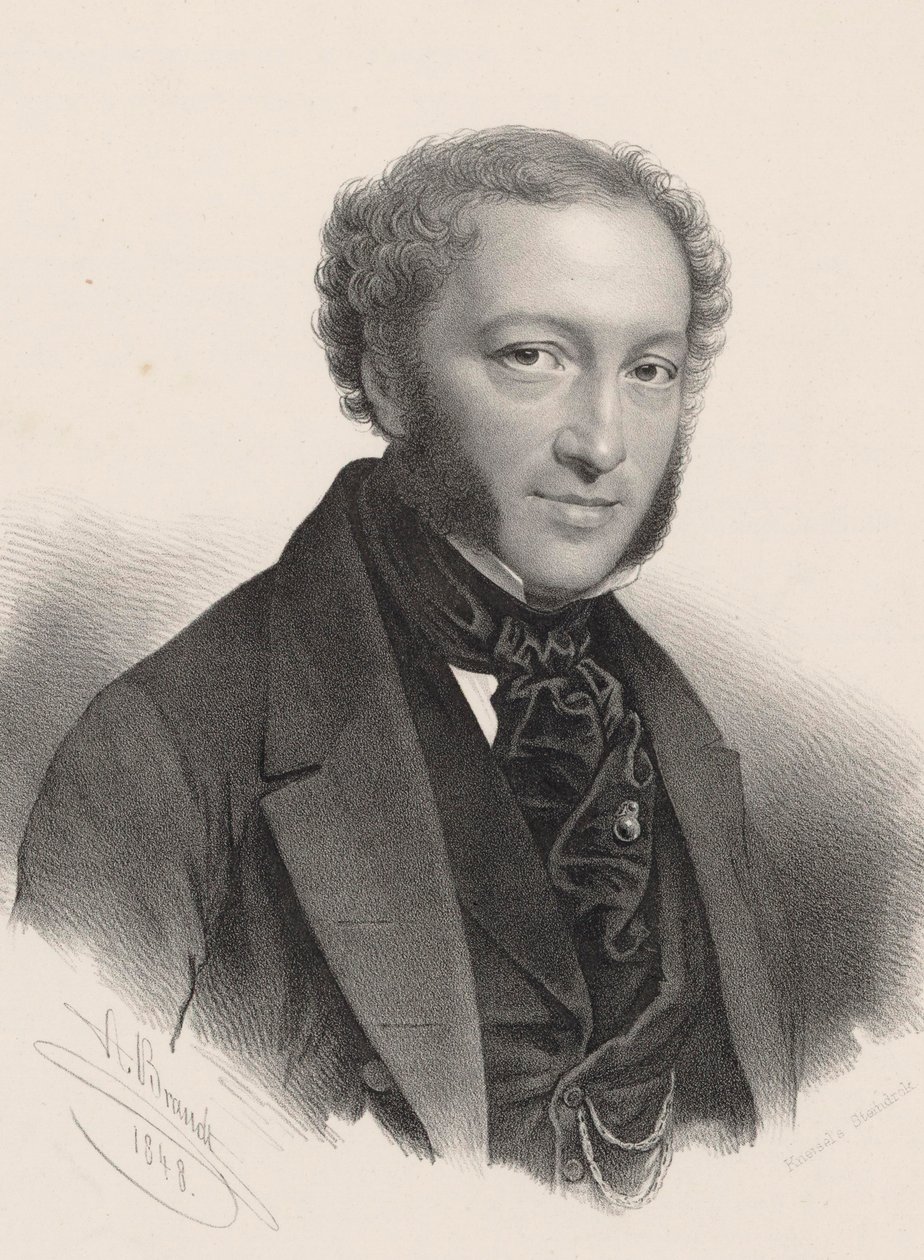 Portrét pianisty a skladatele Ignaze Moschelese 1794-1870 , od A. Brandt