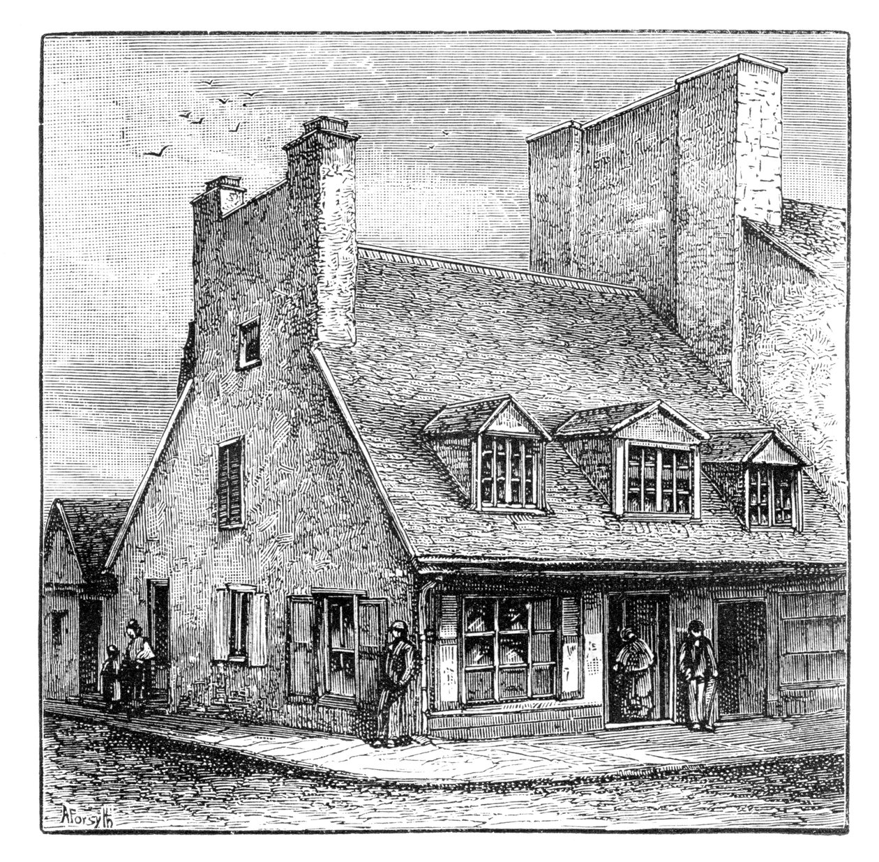 Starý francouzský dům, Quebec, Kanada, 1900 od A. Forsyth