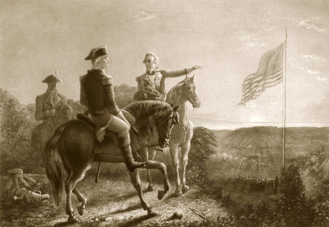 Úsvit míru, Ráno kapitulace Yorktownu, hospoda. 1881 od A. Gilchrist Campbell
