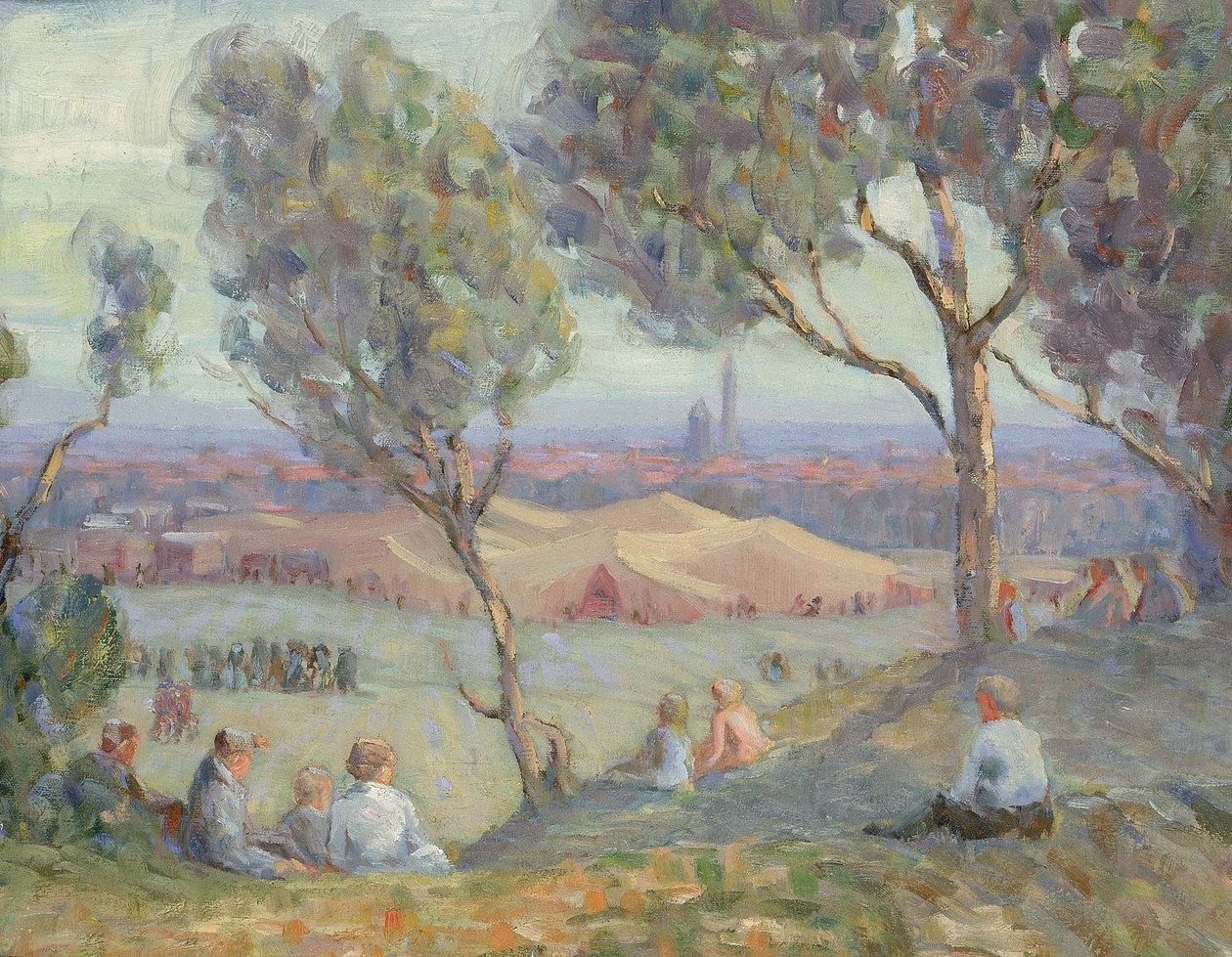 Pohled z Arlington Heights, se stany Chautaqua a Washingtonovým památníkem..., ca. 1922. od A. H. O. Rolle