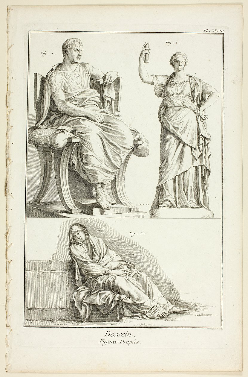 Design: Figury s drapérií, z Encyklopedie od A. J. Defehrt