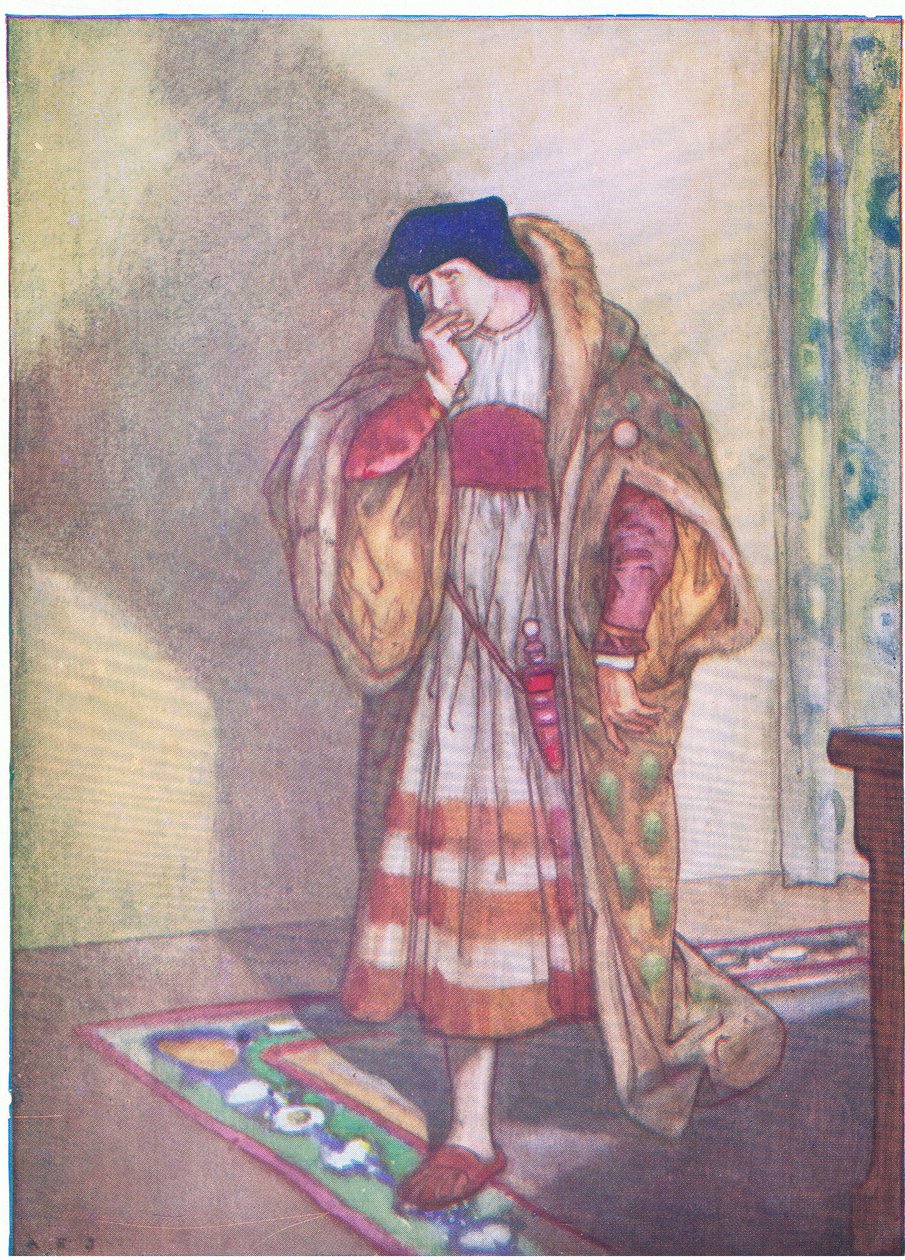 Angelo té noci trpěl mnohem víc než vězeň, kterého tak nespravedlivě odsoudil (Measure for Measure), z Příběhů ze Shakespearovy hospody. od Ward Lock & Co Ltd od A. Jackson