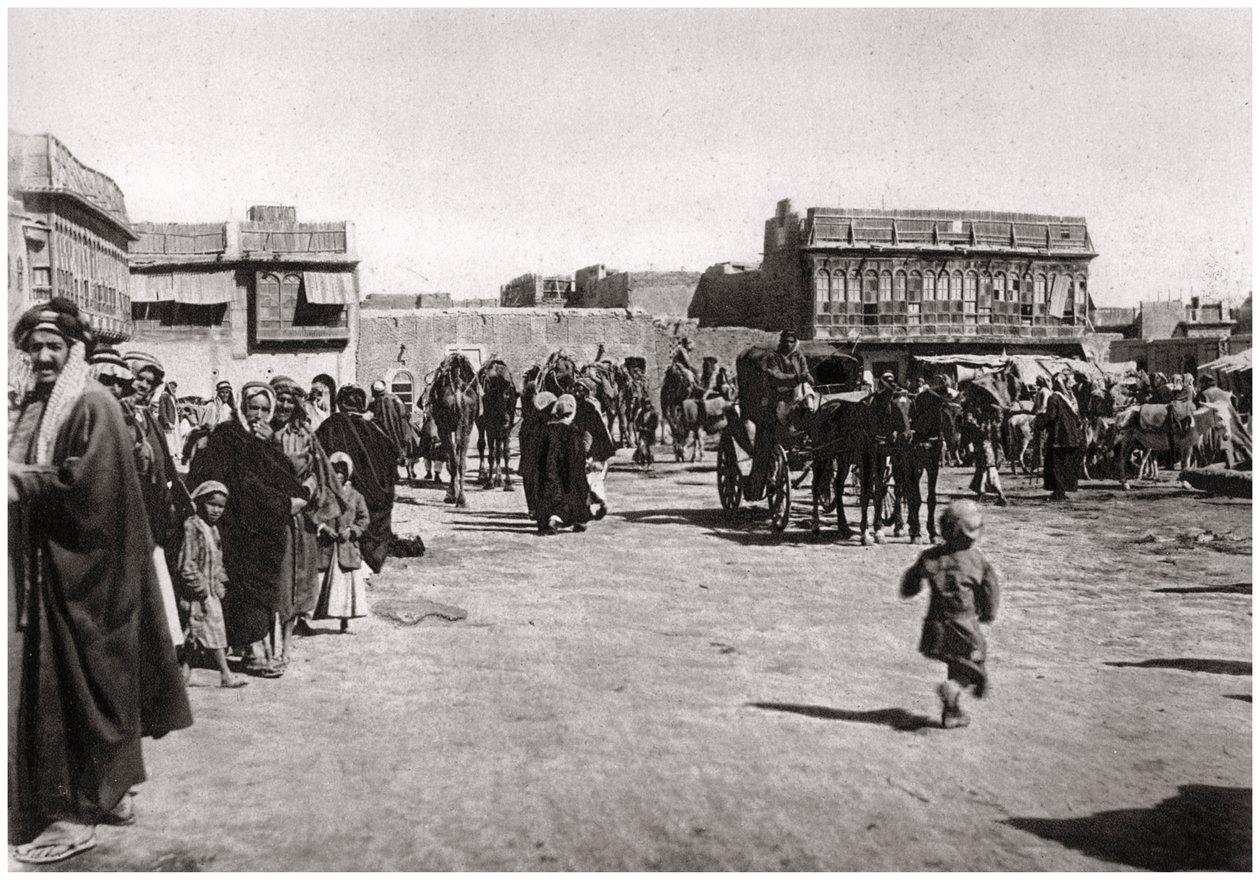 Náměstí bazaru v Basře, Irák, 1925 od A. Kerim