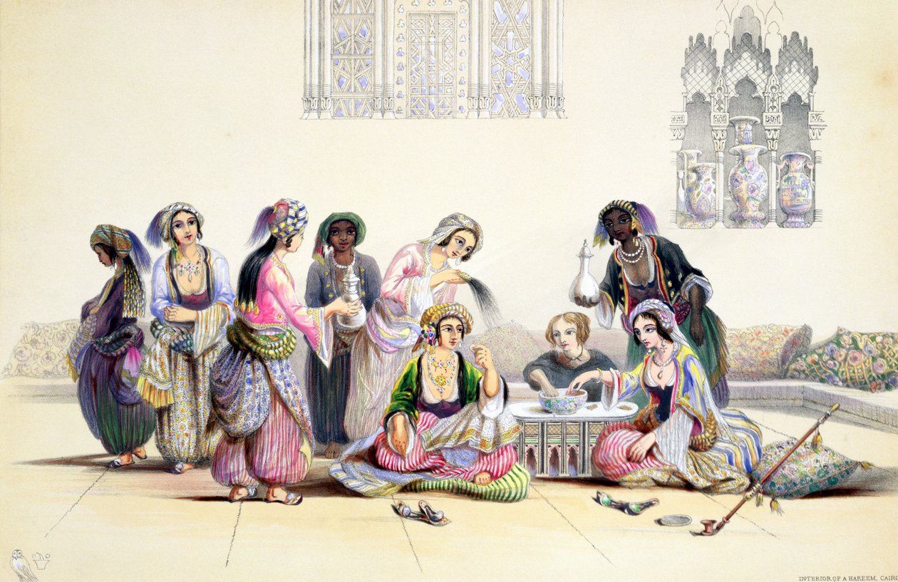 Interiér harému v Káhiře od A. Margaretta Burr