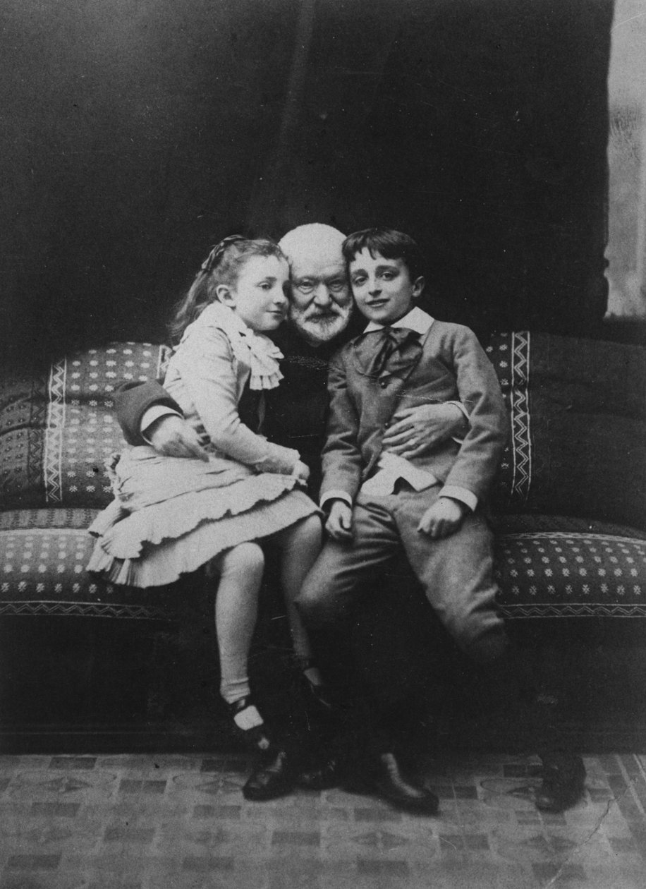 Victor Hugo (1802-1985) a jeho vnuci Georges a Jeanne, 1881 od A. Melandri