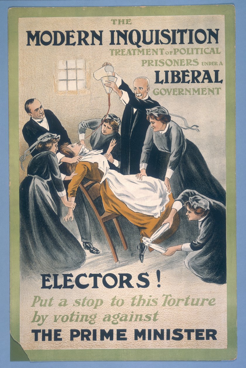Vězeň sufražetky je nuceně krmen, 1910 od A Patriot