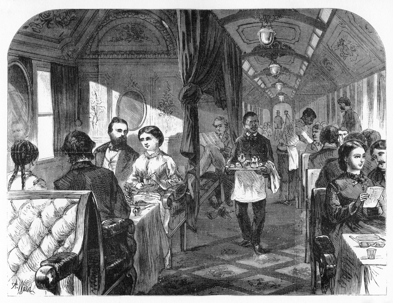 Palace Hotel Car, Union Pacific Railroad, c1870. od A. R. Ward