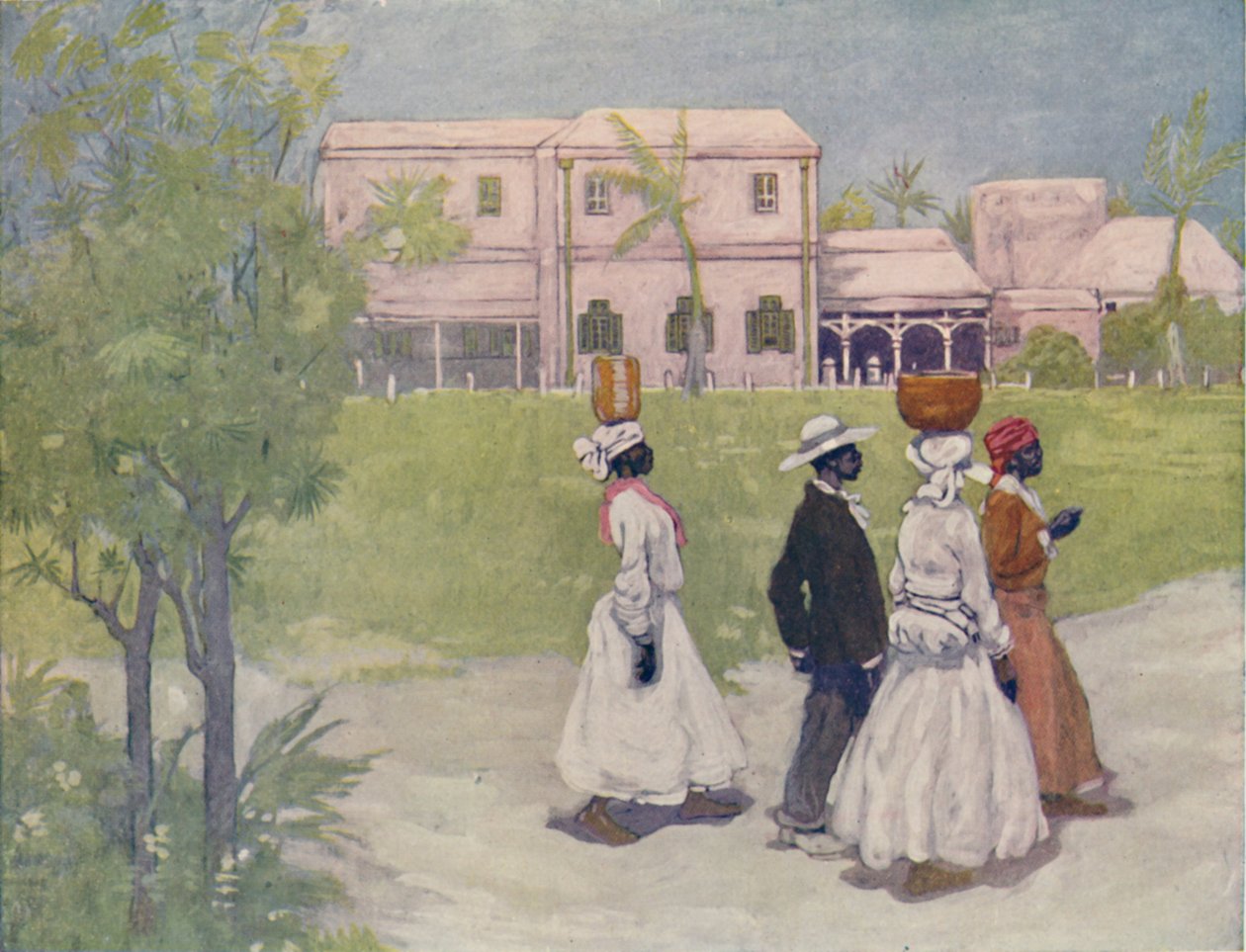 Black Going To Work, Barbados, 1916 od A. S. Forrest