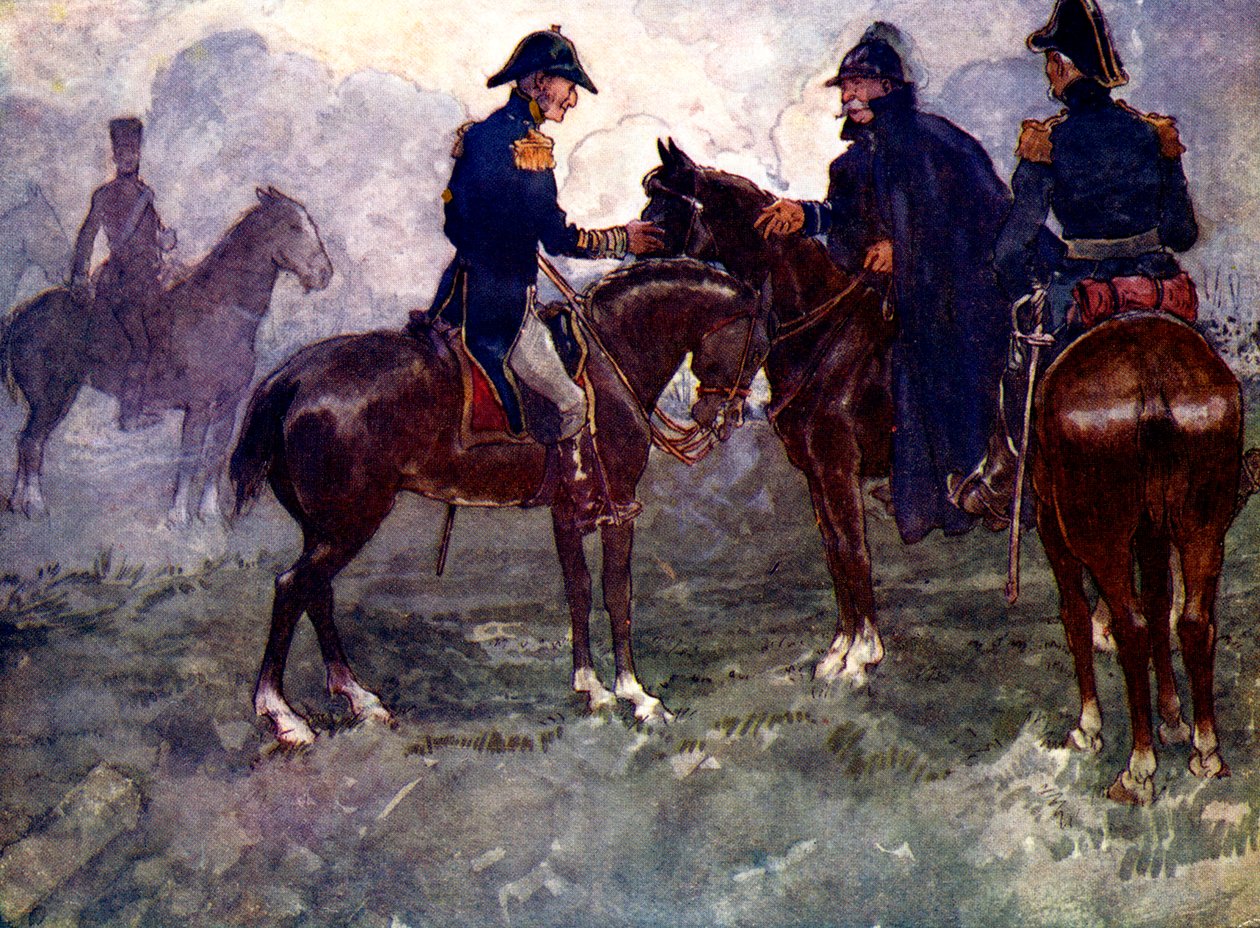 Teprve po bitvě se Blucher a Wellington setkali, 1815, 1905 od A. S. Forrest
