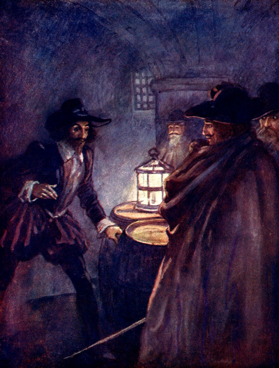 Obklíčili ho přísní muži s tasenými meči, 1605, 1905. od A. S. Forrest
