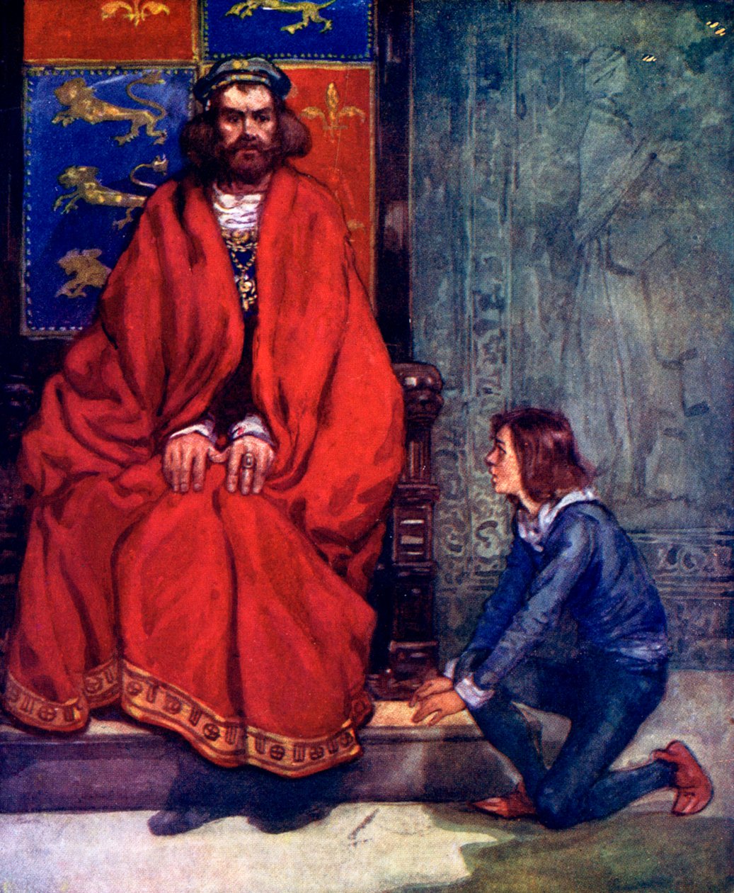 Malý chlapec poklekl před králem a vykoktal příběh, 1120, 1905 od A. S. Forrest