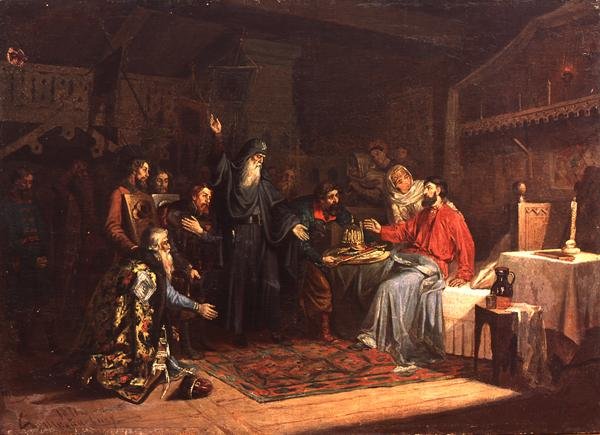 Pozvání prince Posharského, aby vedl osvobození Moskvy od Poláků v roce 1616 od A. Shvaykevich