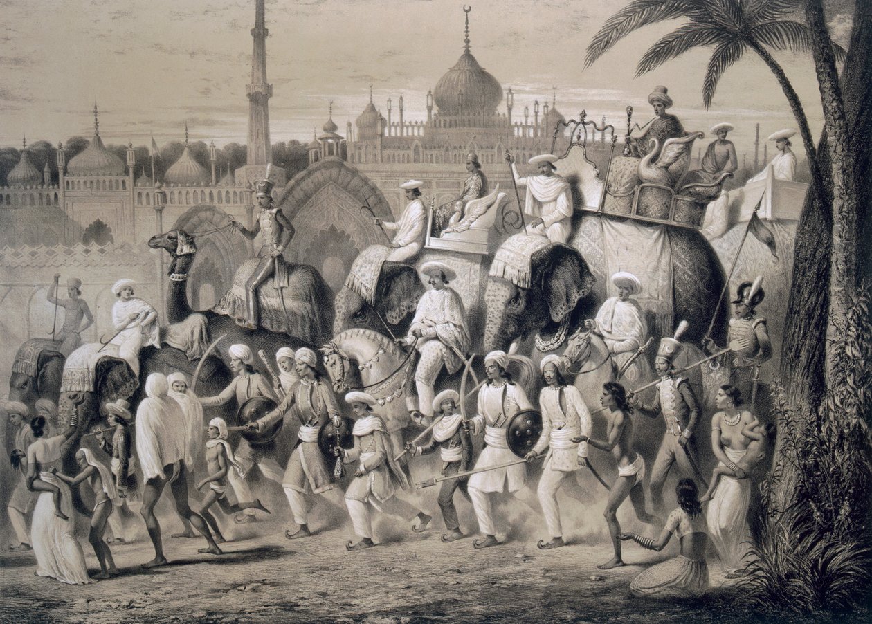 Lucknow, hlavní ulice, z „Voyages in India“, 1859. od A. Soltykoff