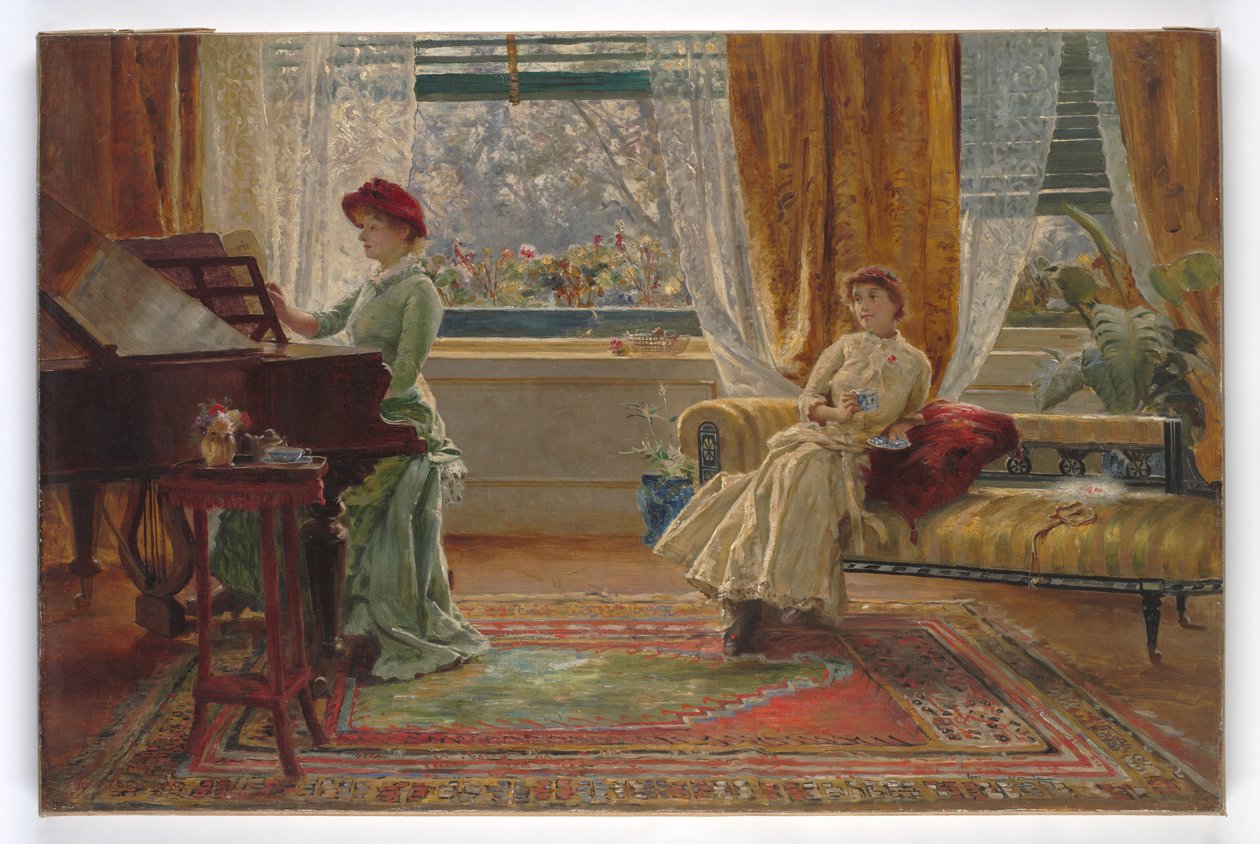 Interiér se dvěma dámami, 1880 od A. Trevor Haddon