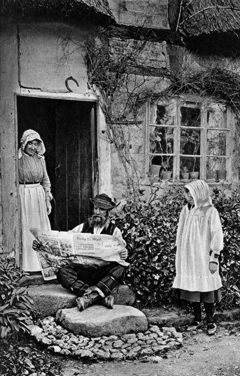 Muž, který čte The Daily Mail, Shropshire, c1922 od A. W. Cutler
