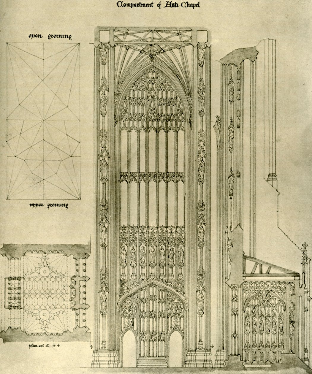Architektonická kresba: oddělení Anti Chapel, 1833-1834, 1906. od A. W. N. Pugin