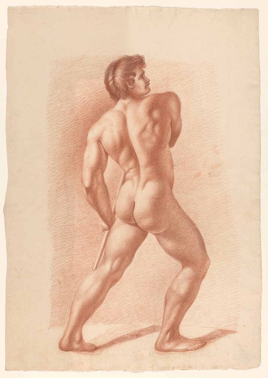 Stojící mužský akt, při pohledu zezadu od A. Waterloo (attributed to)