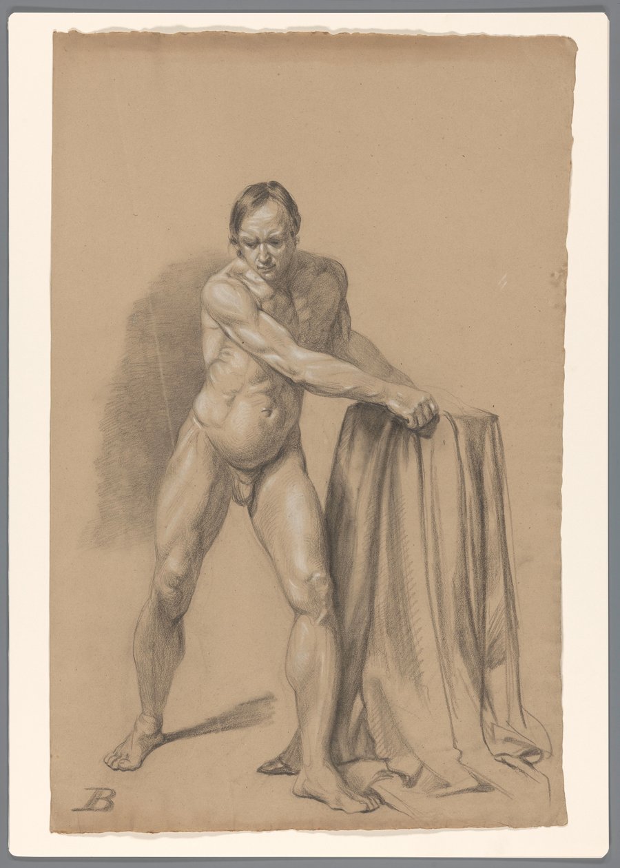 Stojící mužský akt, při pohledu zepředu od A. Waterloo (attributed to)