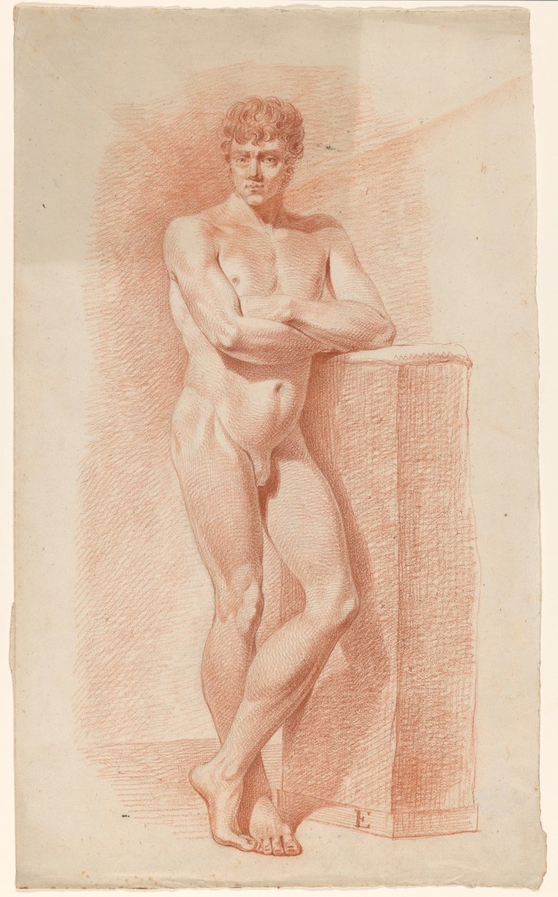 Stojící mužský akt, při pohledu zepředu od A. Waterloo (attributed to)