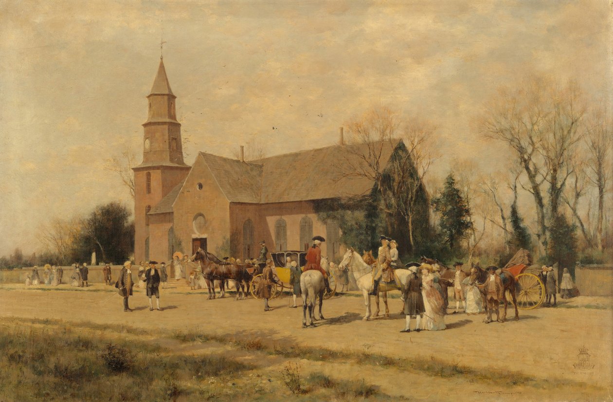 Old Bruton Church, Williamsburg, Virginia, v době lorda Dunmorea, 1893. od A. Wordsworth Thompson