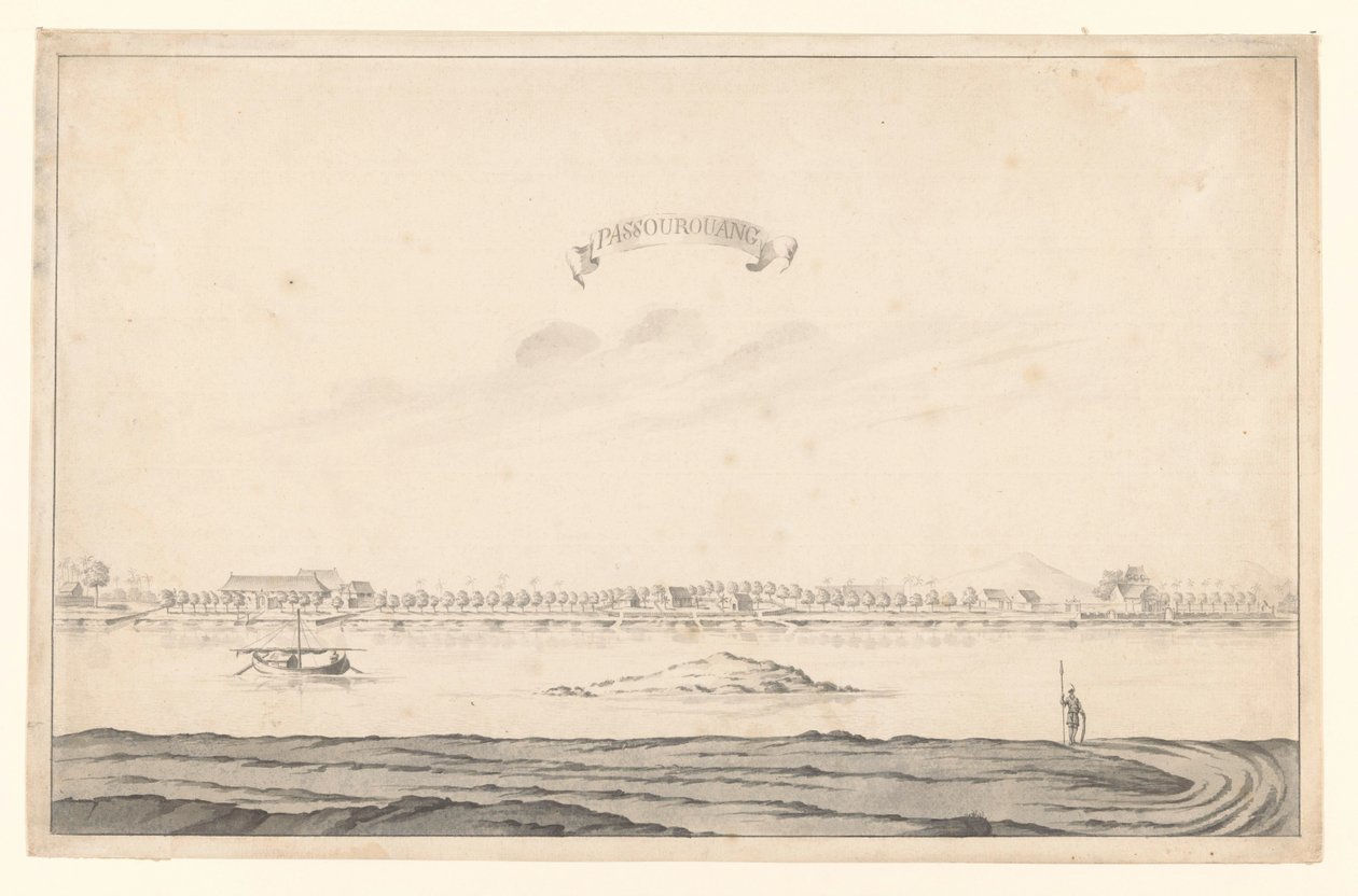 Pohled na Passoean Passourouang (název na objektu) od A. de Nelly (possibly)