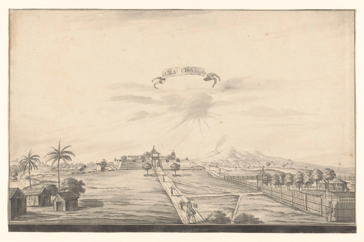 Pohled na pevnost Salatiga Salatiga (název na objektu) od A. de Nelly (possibly)
