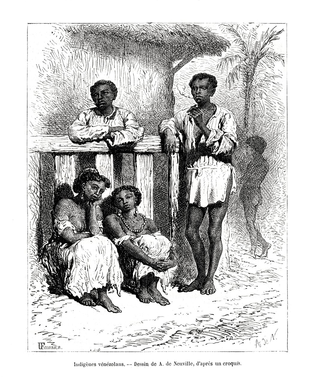Domorodí obyvatelé, Venezuela, 19. století od A. de Neuville