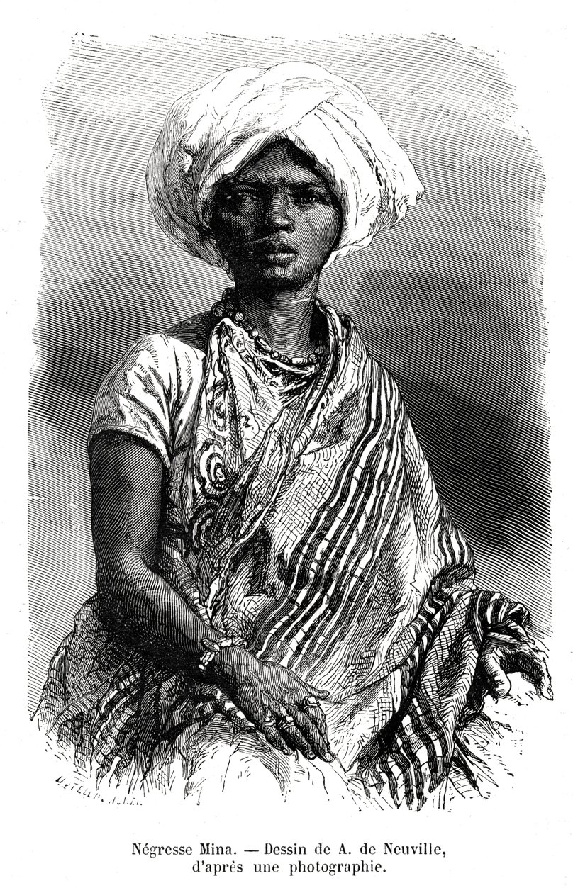 Negresse Mina, Brazílie, 19. století od A. de Neuville