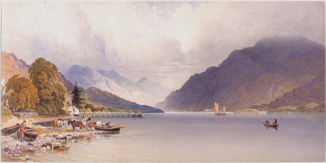 Molo v Luss, Loch Lomond (bodycolor) od Aaron Edwin Penley