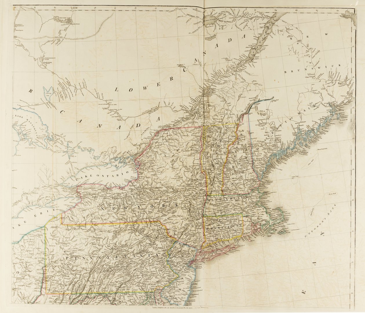 Mapa Spojených států Severní Ameriky od Aaron Arrowsmith