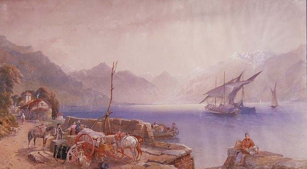 Na italském břehu jezera od Aaron Edwin Penley