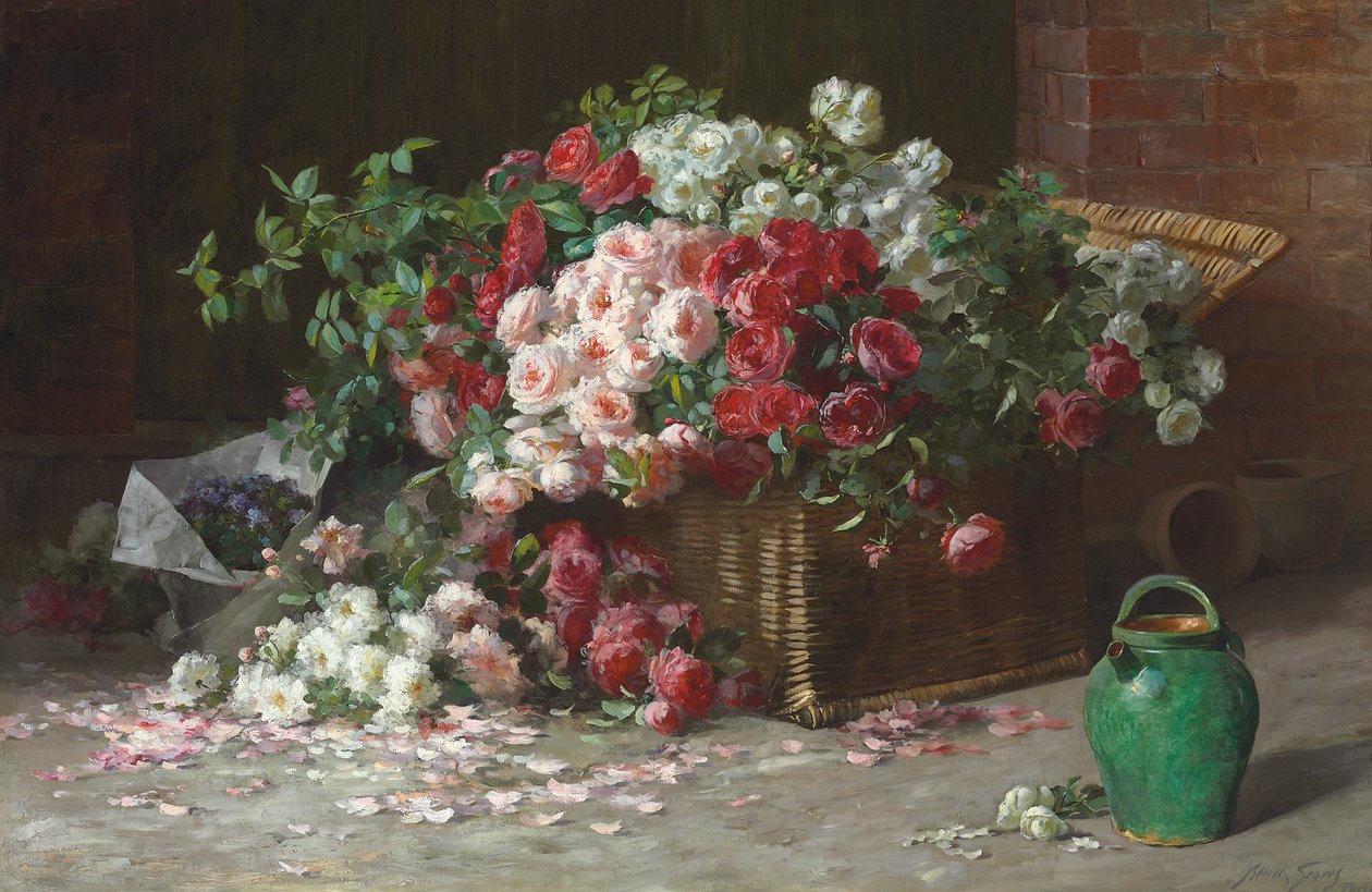 Košík růží, kolem roku 1890 (olej na plátně) od Abbott Fuller Graves