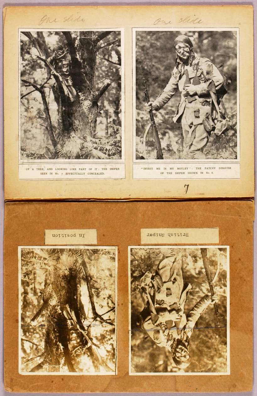 Britische Scharfschützen-Tarnung (frühe Bilder), Studienmappe für das Buch Concealing Coloration in the Animal Kingdom od Abbott Handerson Thayer