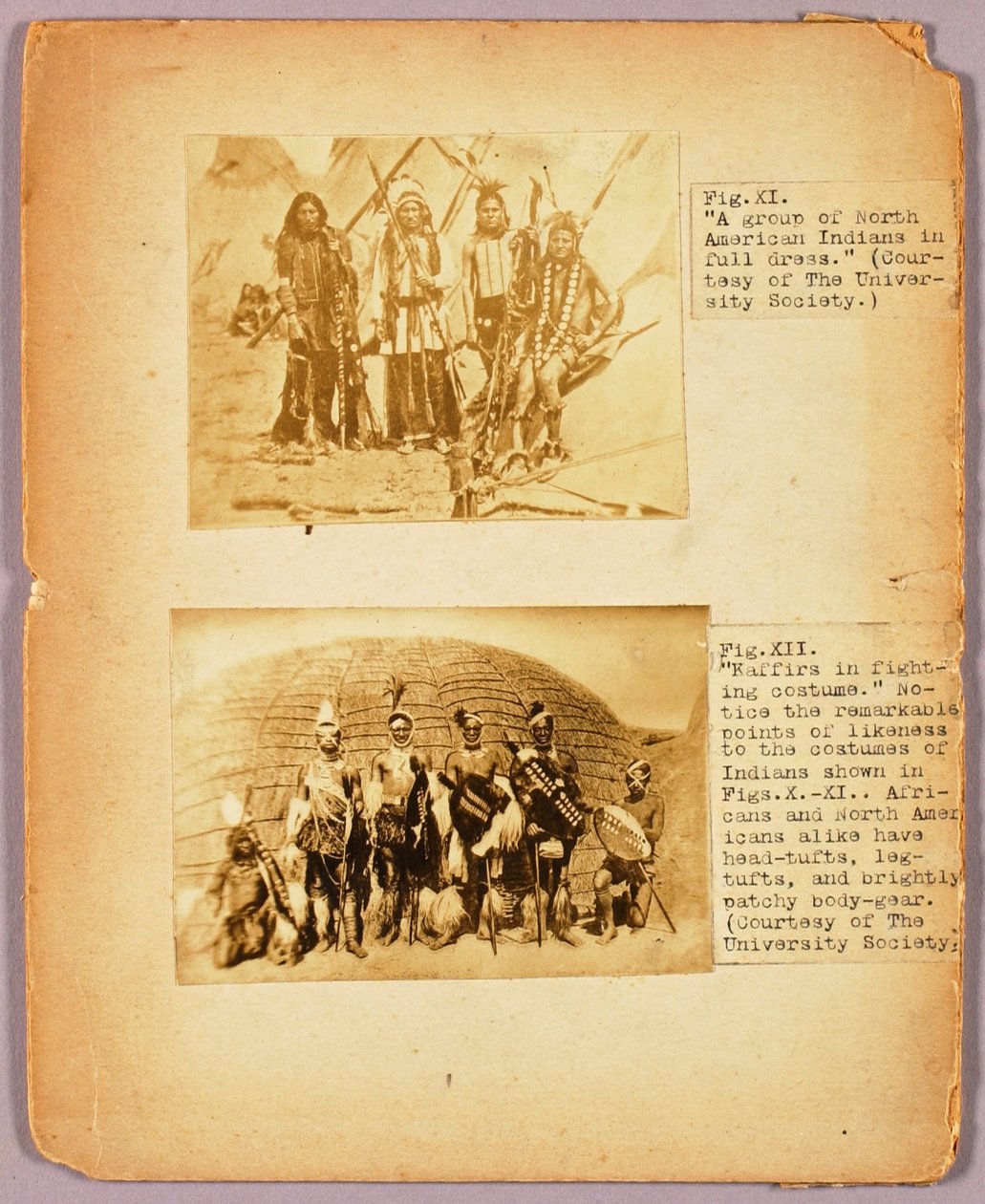 Fig. XI "Eine Gruppe nordamerikanischer Indianer in voller Tracht", Studienmappe für das Buch Tarnung im Tierreich od Abbott Handerson Thayer