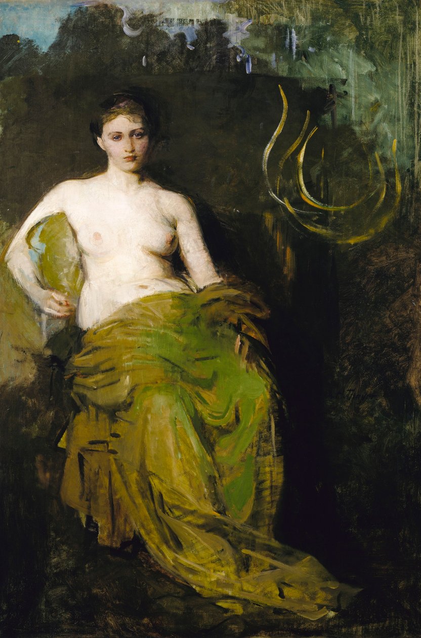 Poloviční zahalená postava od Abbott Handerson Thayer