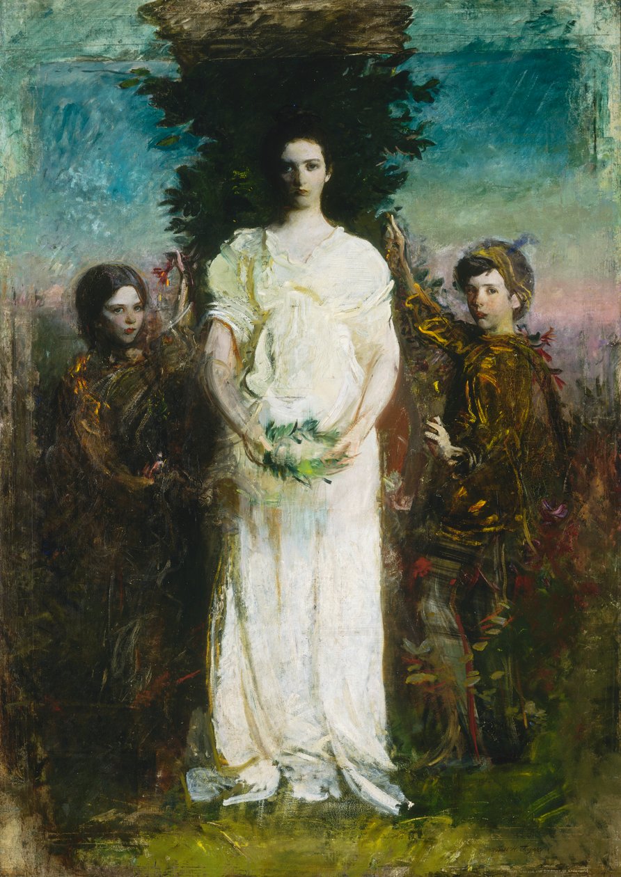 Moje děti Mary, Gerald a Gladys Thayerovi, ca. 1897. od Abbott Handerson Thayer