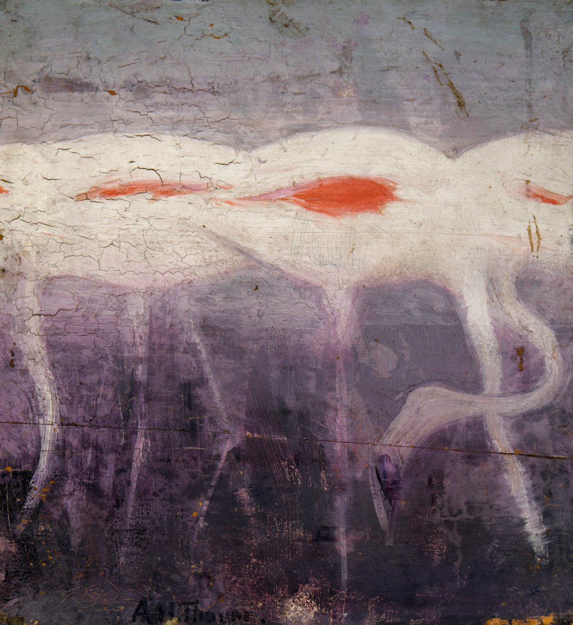 White Flamingoes, studie pro knihu Concealing Coloration in the Animal Kingdom, ca. 1905-1909. od Abbott Handerson Thayer