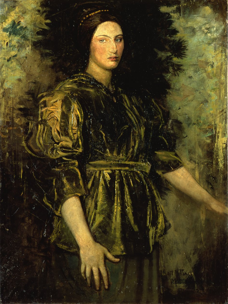 Žena v zeleném sametu, 1918 od Abbott Handerson Thayer