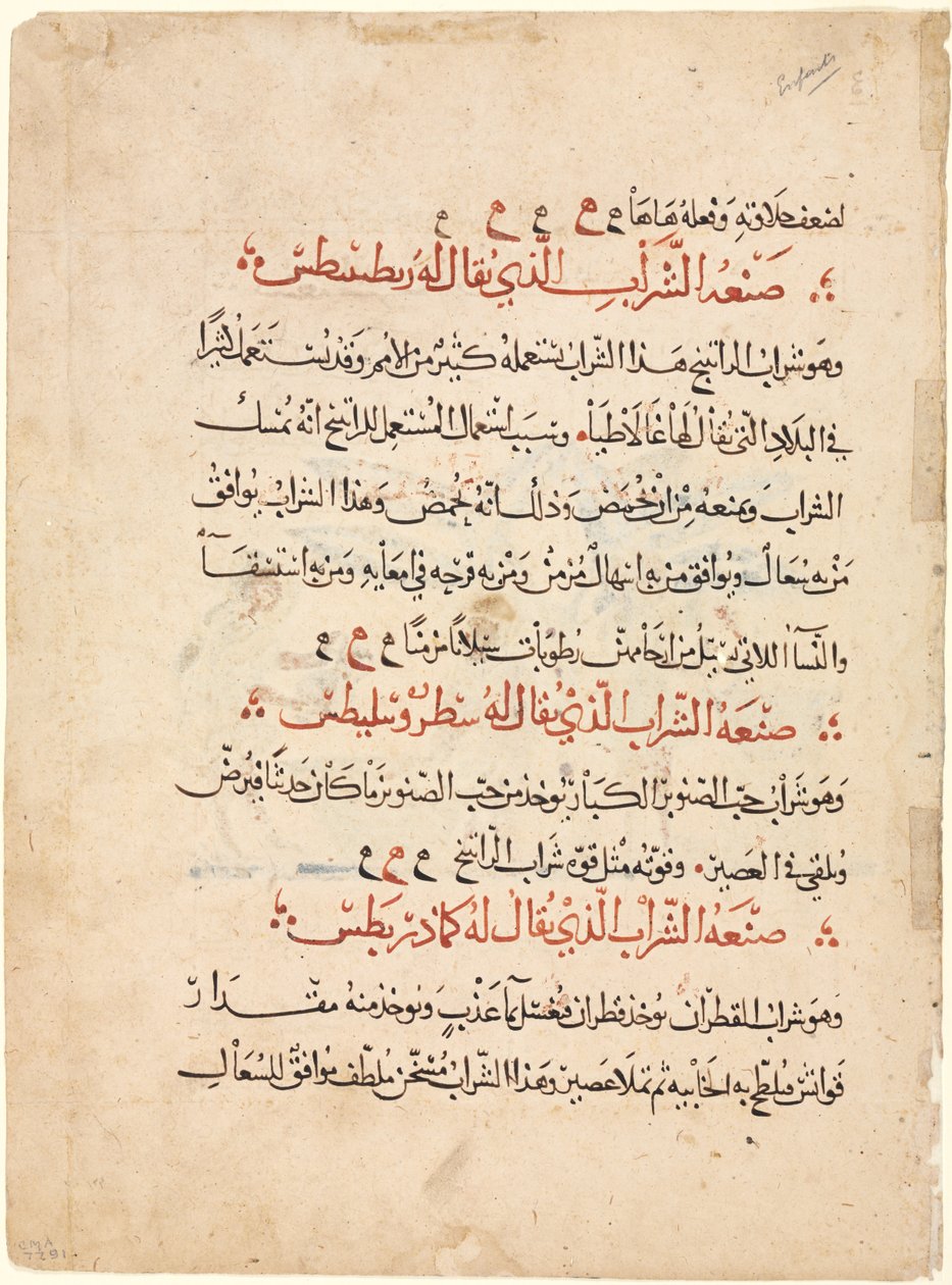 Textová stránka z Materia Medica z Dioscorides, c. 1224. od Abdallah ibn al Fadl