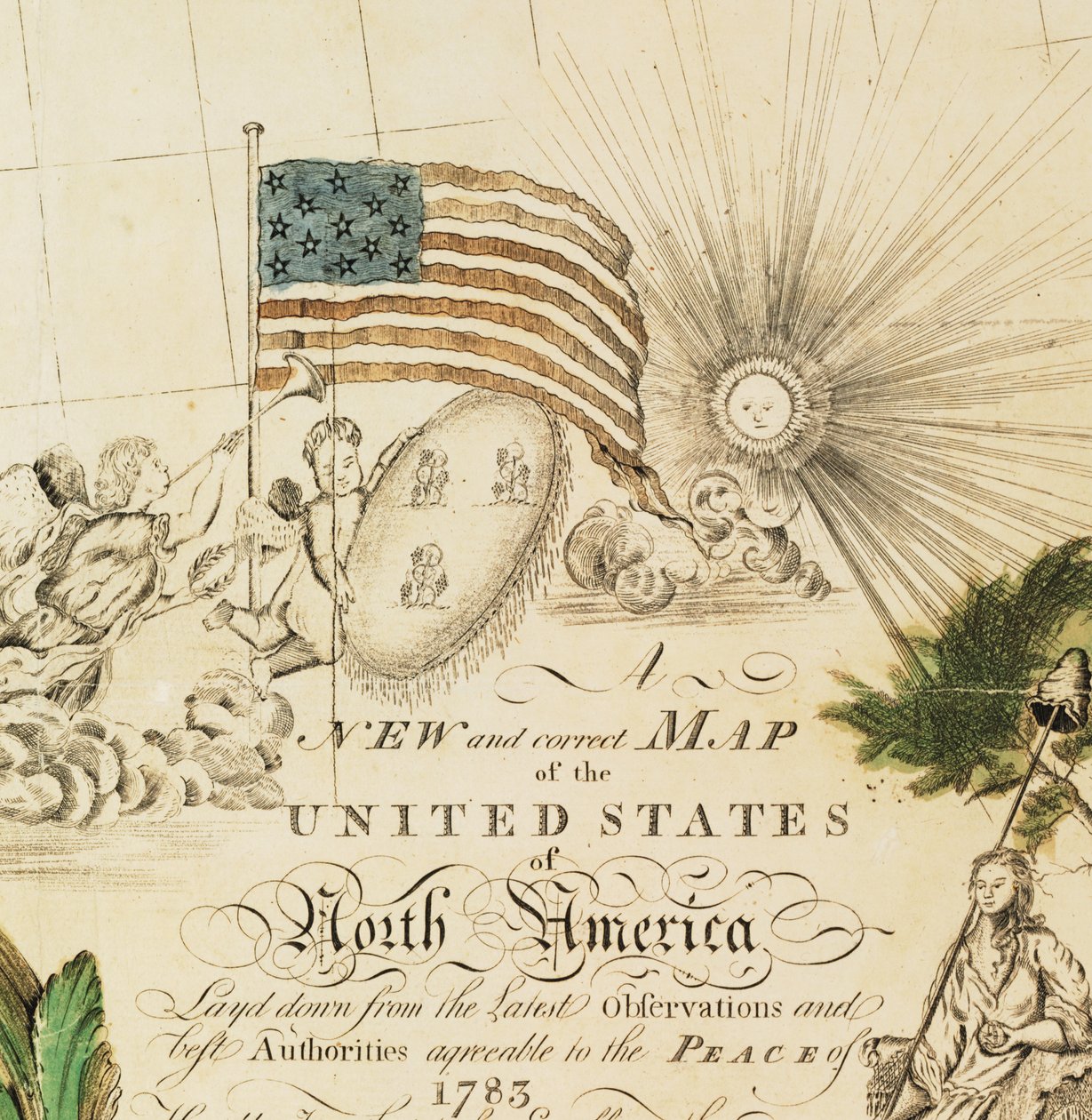 První národní mapa Ameriky, 1784 od Abel Buell