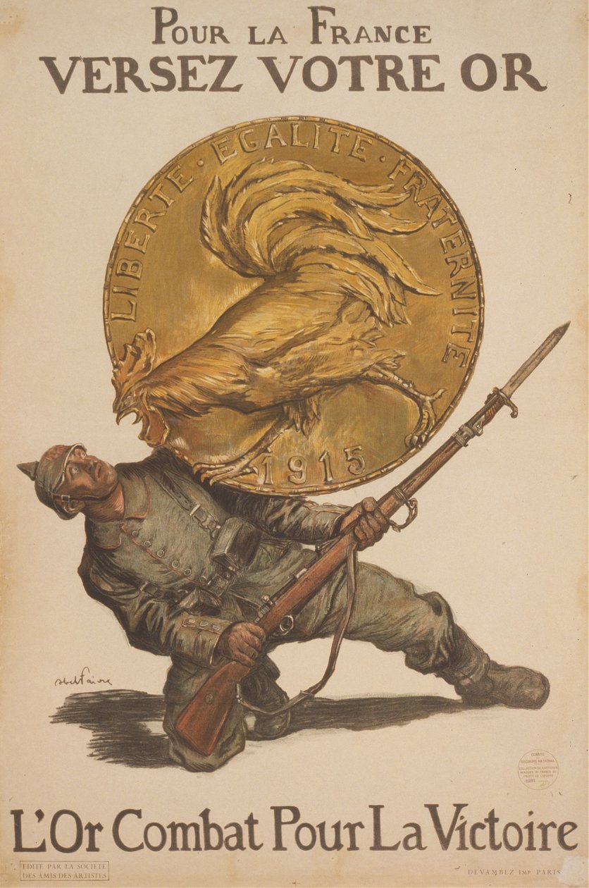 Pro Francii nalijte své zlato. Zlato bojuje o vítězství, 1915. od Abel Faivre