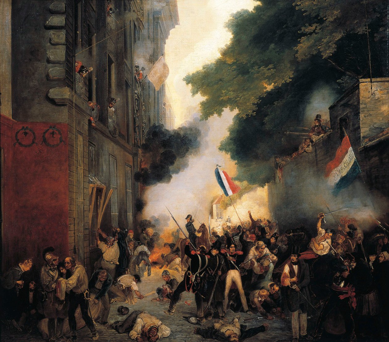Epizoda revoluce z roku 1830, červenec: Útok na kasárna na Babylon Street 29. července od Abel Lordon