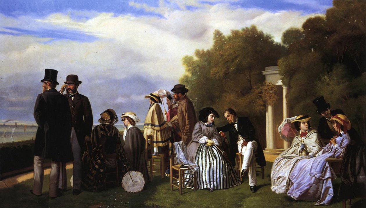 Císařovna Eugenie a její dvůr v Biarritz, 1861 od Abel de Pujol