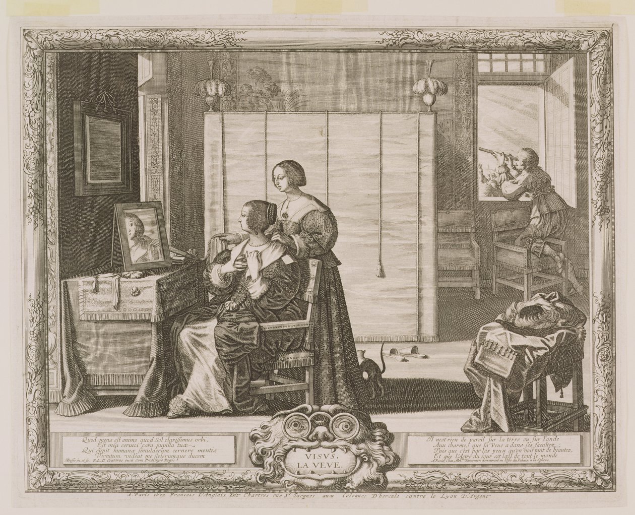 Zaměřovač, rytý umělcem, kolem 1630-40 od Abraham Bosse